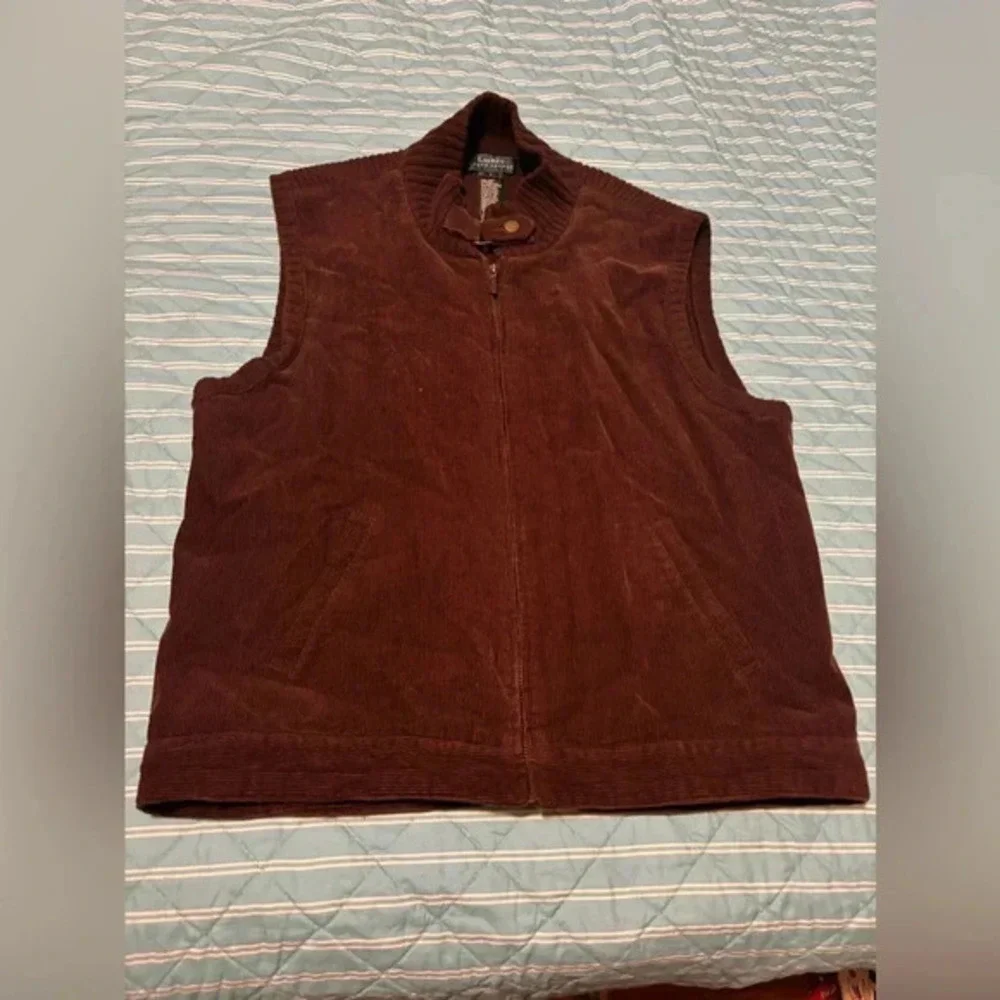 Vintage Lauren Ralph Lauren Womens Corduroy Knit Full Zip Vest size Large
